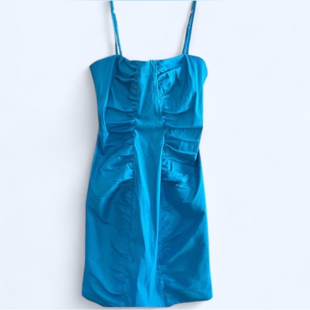 Calvin Klein Blue Mini Ruched Cocktail Dress Size 6